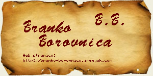 Branko Borovnica vizit kartica